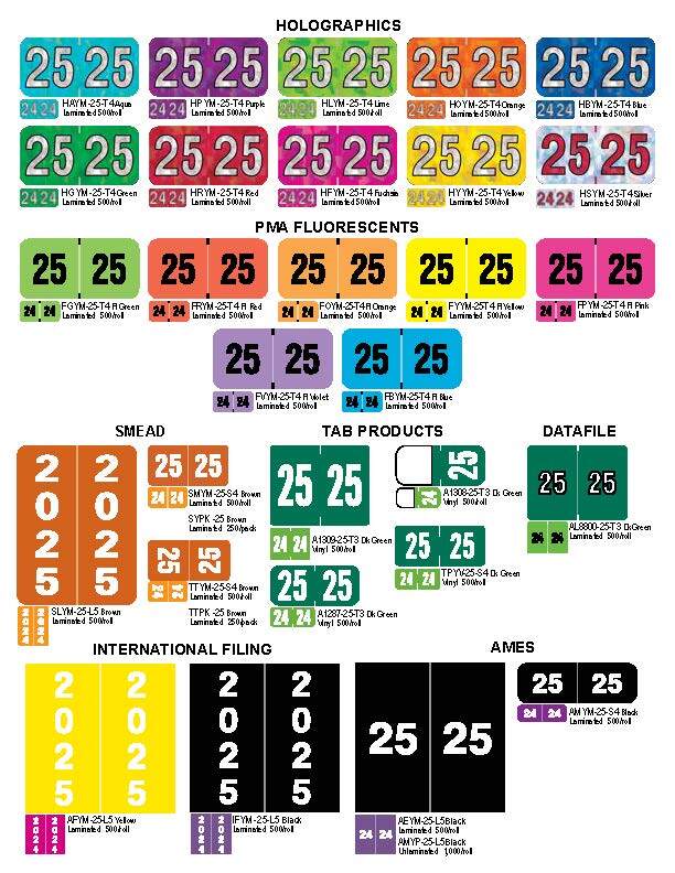 2025 Year-End Filing Labels